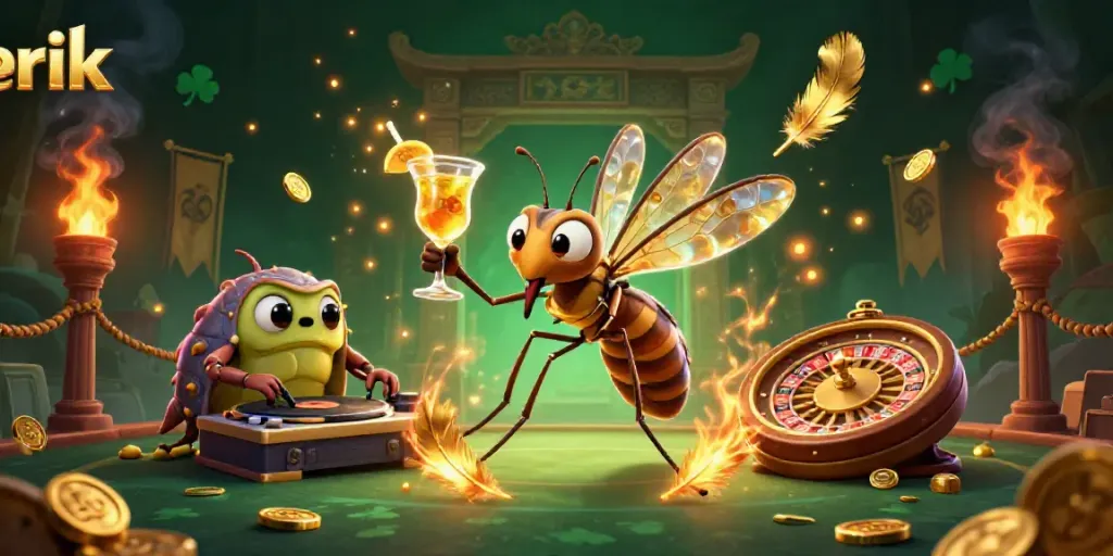 Experience exciting gaming action featuring rik in an illustrated casino universe with vibrant characters and immersive gaming elements.