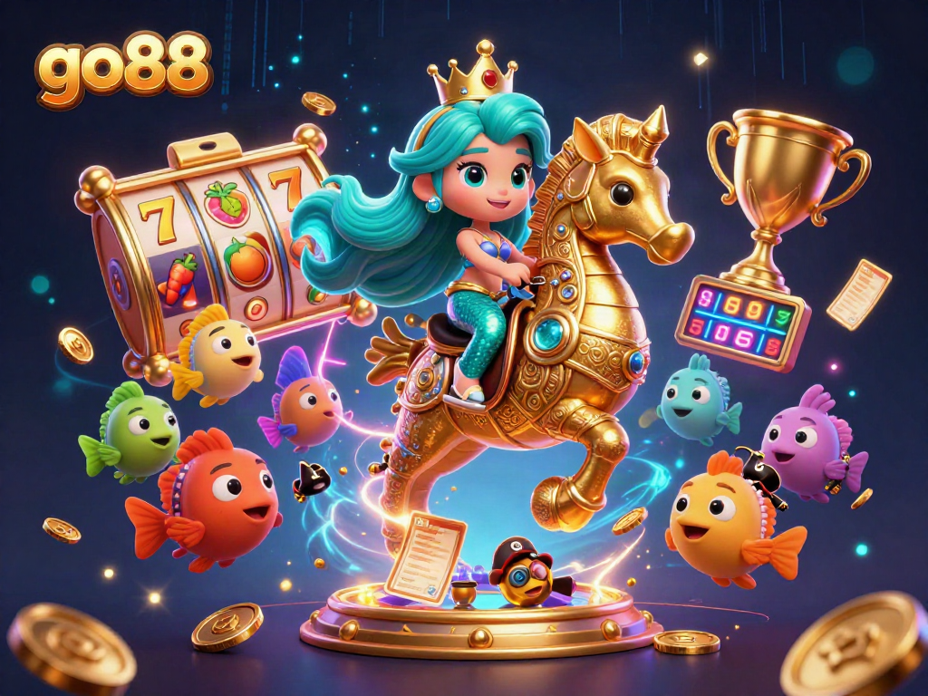 Experience the thrill of go88 with vibrant 3D casino characters and engaging game elements in action.